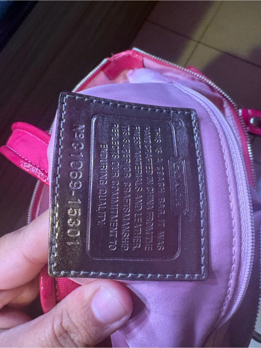 Coach Pink Poppy Signature Tote